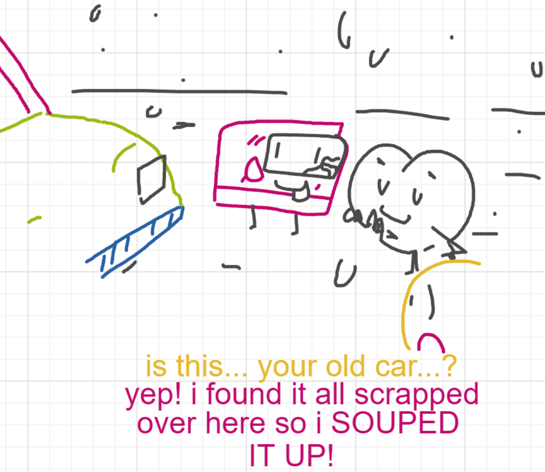 A panel from I've Been Everywhere, Man, episode nine of the Board Boards object show by Furretwalk/WalkingFurret.